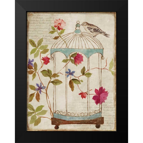 Birds Escape Black Modern Wood Framed Art Print by PI Studio