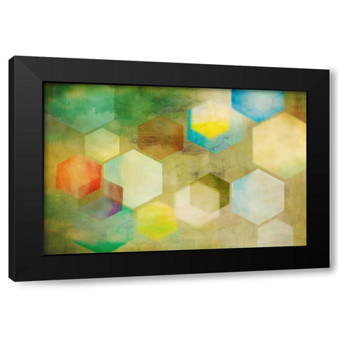 Honeycomb II Black Modern Wood Framed Art Print with Double Matting by PI Studio