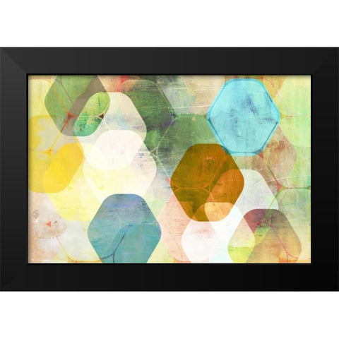 Rounded Hexagon I Black Modern Wood Framed Art Print by PI Studio