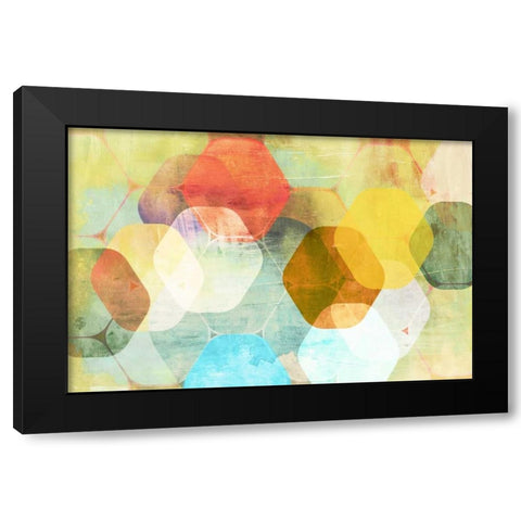 Rounded Hexagon II Black Modern Wood Framed Art Print by PI Studio