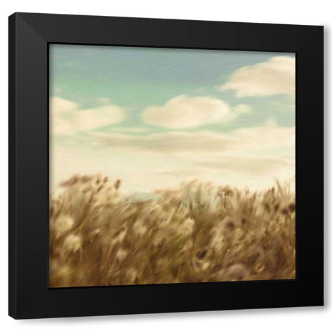 Dandelion Field Black Modern Wood Framed Art Print with Double Matting by PI Studio