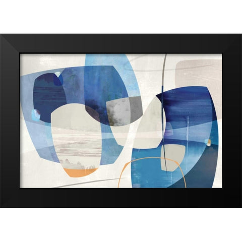 Shapes and Shapes Black Modern Wood Framed Art Print by PI Studio