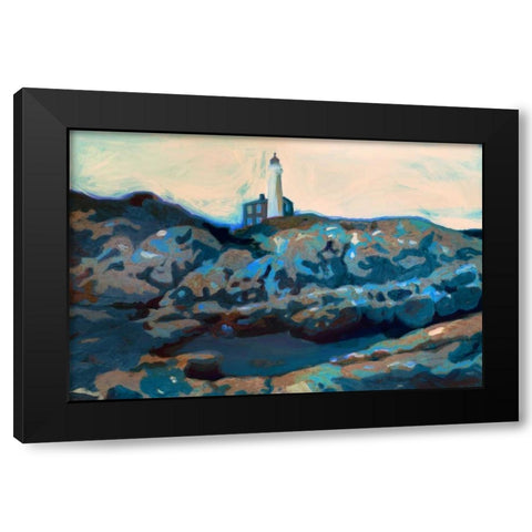 Lighthouse  Black Modern Wood Framed Art Print with Double Matting by PI Studio