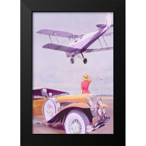 Vintage Airport Black Modern Wood Framed Art Print by PI Studio