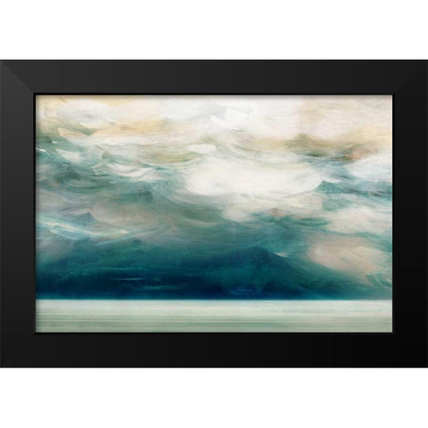 Ocean Breeze Black Modern Wood Framed Art Print by PI Studio