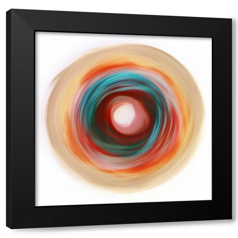 Soft Circle  Black Modern Wood Framed Art Print with Double Matting by PI Studio