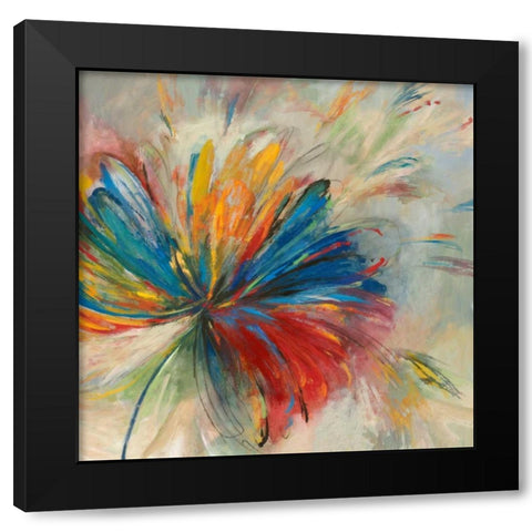 Passion Flower Black Modern Wood Framed Art Print with Double Matting by PI Studio