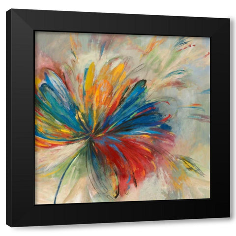 Passion Flower Black Modern Wood Framed Art Print by PI Studio