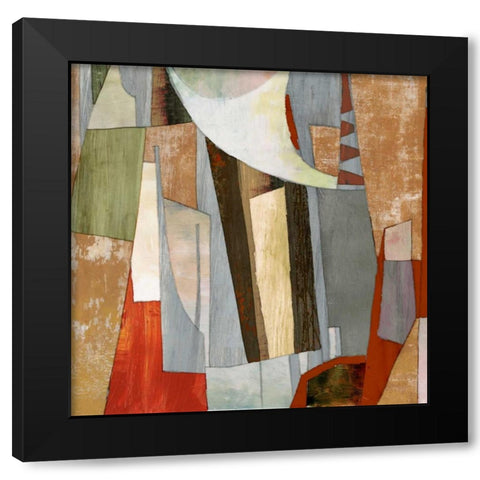 Landscape Collage  Black Modern Wood Framed Art Print with Double Matting by PI Studio