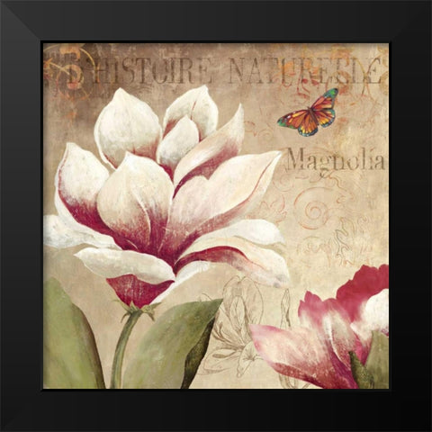 Magnolia Black Modern Wood Framed Art Print by PI Studio