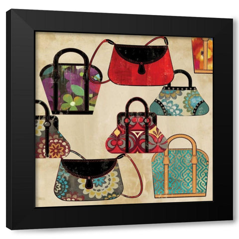 Bag Pattern  Black Modern Wood Framed Art Print with Double Matting by PI Studio