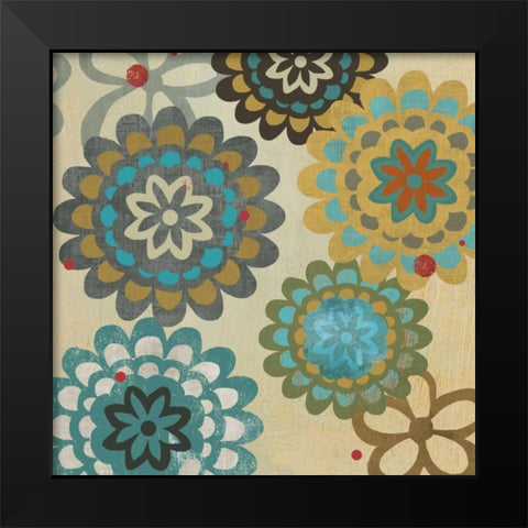 Floral Pattern I Black Modern Wood Framed Art Print by PI Studio