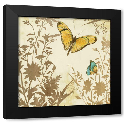 Butterfly in Flight I Black Modern Wood Framed Art Print with Double Matting by PI Studio