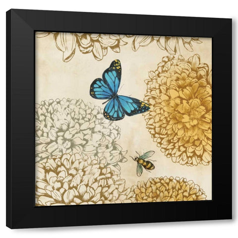 Butterfly in Flight II Black Modern Wood Framed Art Print with Double Matting by PI Studio