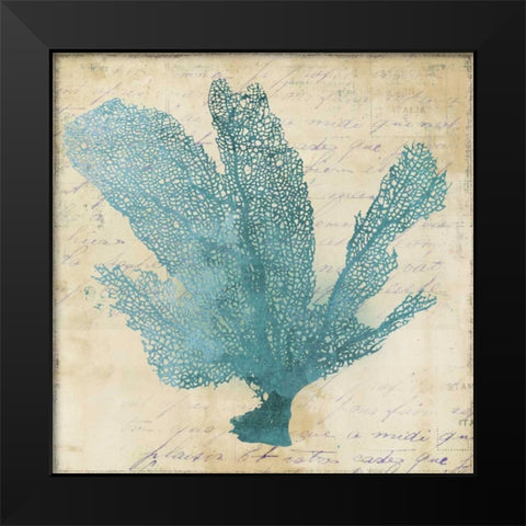 Blue Coral I  Black Modern Wood Framed Art Print by PI Studio