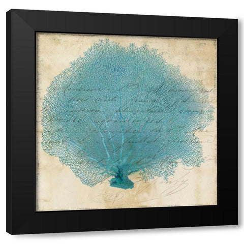 Blue Coral IV Black Modern Wood Framed Art Print by PI Studio