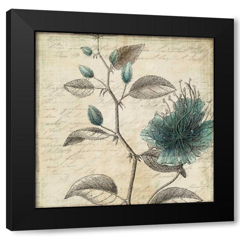 Blue Bird II Black Modern Wood Framed Art Print with Double Matting by PI Studio