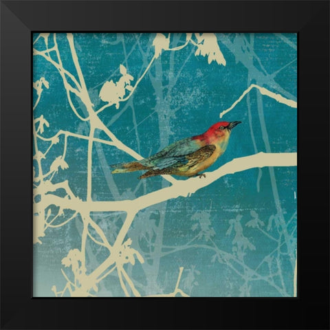 Blue Bird I Black Modern Wood Framed Art Print by PI Studio