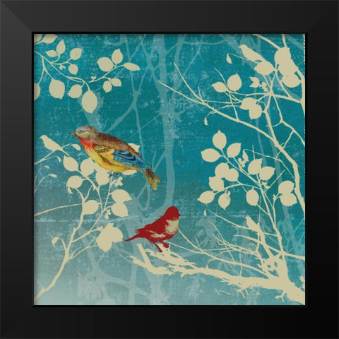 Blue Bird II Black Modern Wood Framed Art Print by PI Studio