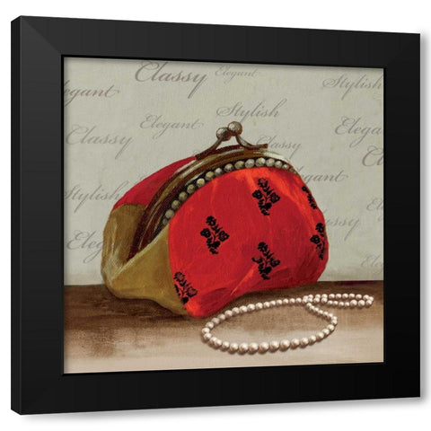 Red Bag Black Modern Wood Framed Art Print with Double Matting by PI Studio