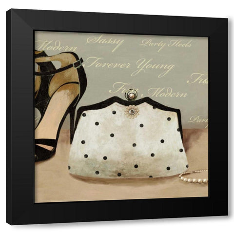 White bag Black Modern Wood Framed Art Print with Double Matting by PI Studio