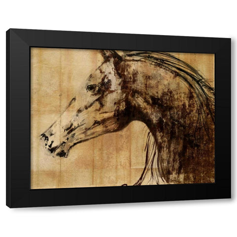 Stallion I - Print on Demand Black Modern Wood Framed Art Print with Double Matting by PI Studio