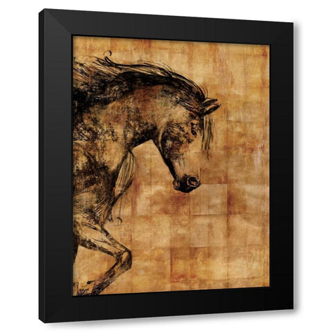 Stallion I - Print on Demand Black Modern Wood Framed Art Print with Double Matting by PI Studio