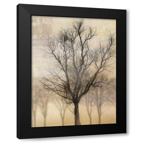 Solitaire Black Modern Wood Framed Art Print with Double Matting by PI Studio