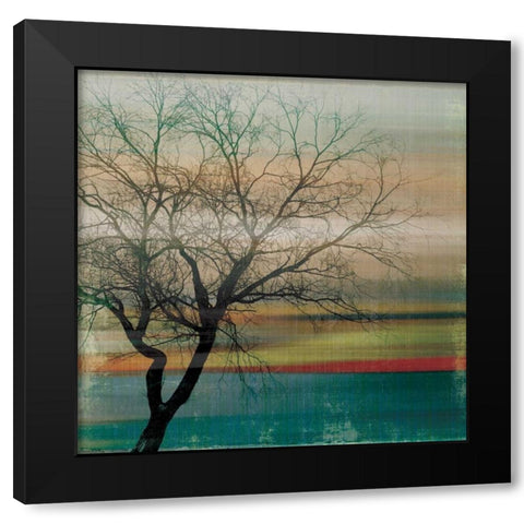 Harmony II Black Modern Wood Framed Art Print with Double Matting by PI Studio