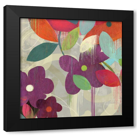 Graphitti Flower I Black Modern Wood Framed Art Print by PI Studio