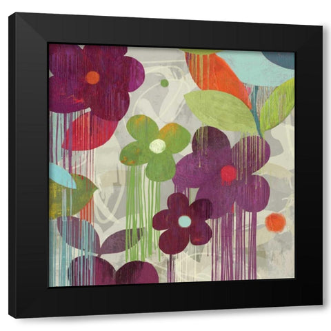 Graphitti Flower I Black Modern Wood Framed Art Print with Double Matting by PI Studio