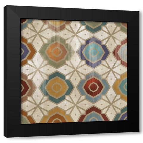 Gallactica Tile III Black Modern Wood Framed Art Print with Double Matting by PI Studio