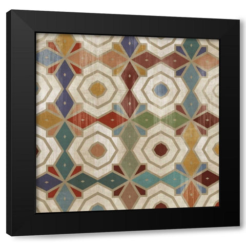 Gallactica Tile IV Black Modern Wood Framed Art Print with Double Matting by PI Studio