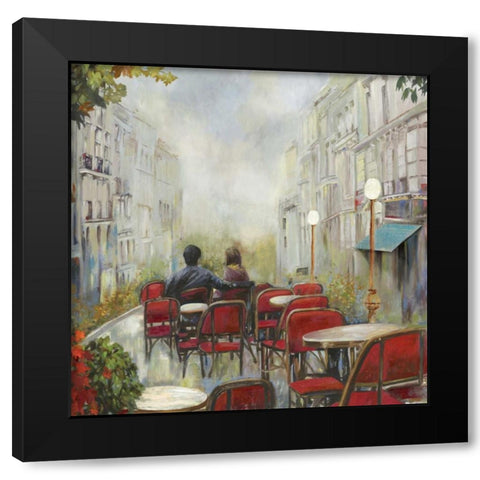 Parist Cafe Black Modern Wood Framed Art Print with Double Matting by PI Studio