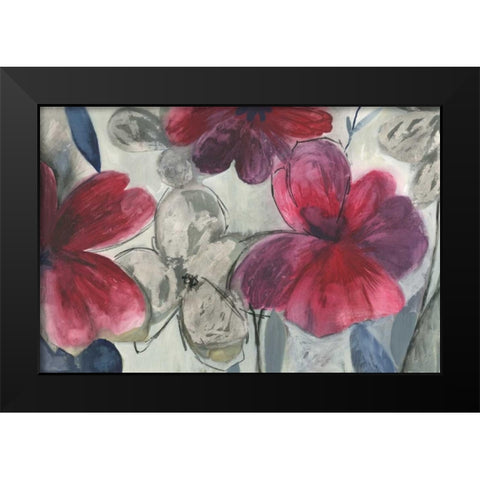 Cartagena Floral  Black Modern Wood Framed Art Print by PI Studio