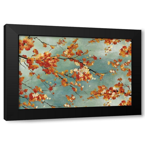 Orange Blossom Black Modern Wood Framed Art Print with Double Matting by PI Studio