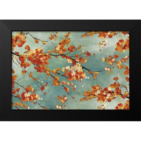 Orange Blossom Black Modern Wood Framed Art Print by PI Studio