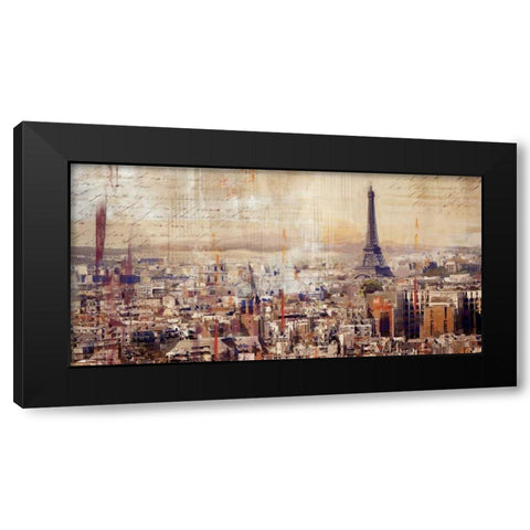 City of Light Black Modern Wood Framed Art Print with Double Matting by PI Studio