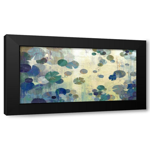 Teal Lily Black Modern Wood Framed Art Print with Double Matting by PI Studio