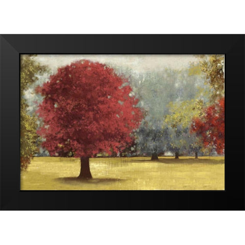 Summer Days - Red Black Modern Wood Framed Art Print by PI Studio