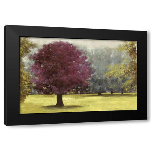 Summer Days - Plum Black Modern Wood Framed Art Print with Double Matting by PI Studio