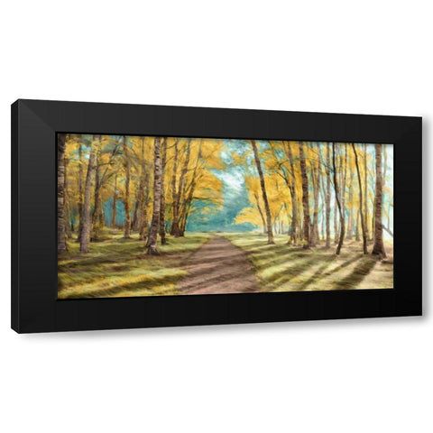 Pathfinder Black Modern Wood Framed Art Print with Double Matting by PI Studio