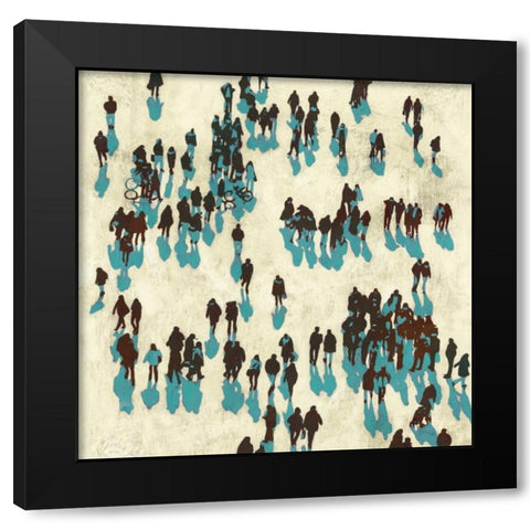 Teal Wanderers Black Modern Wood Framed Art Print with Double Matting by PI Studio