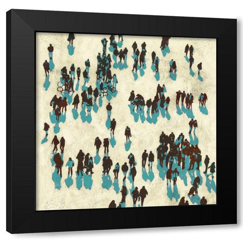 Teal Wanderers Black Modern Wood Framed Art Print by PI Studio