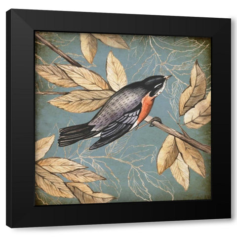 Songbird Fable I Black Modern Wood Framed Art Print with Double Matting by PI Studio