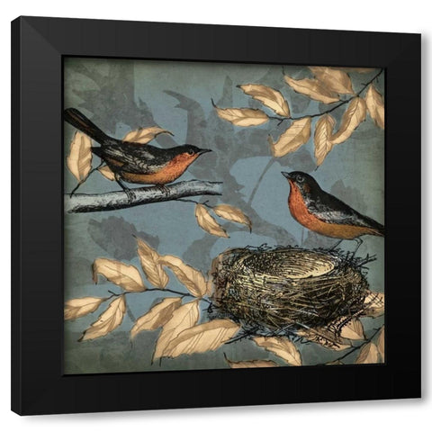Songbird Fable II Black Modern Wood Framed Art Print with Double Matting by PI Studio