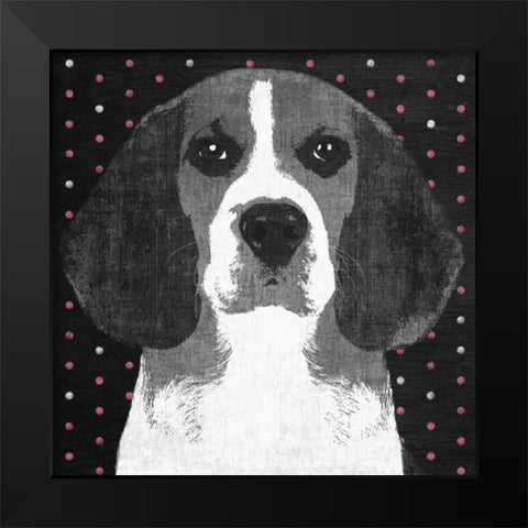 Beagle Black Modern Wood Framed Art Print by PI Studio