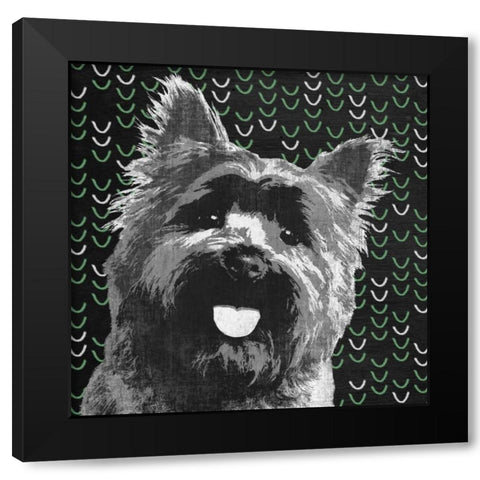 Yorkie Black Modern Wood Framed Art Print with Double Matting by PI Studio