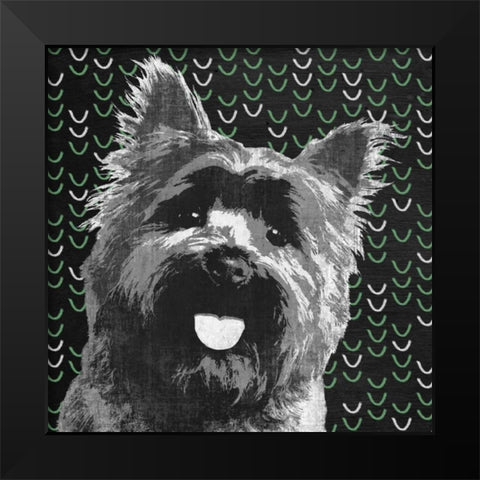 Yorkie Black Modern Wood Framed Art Print by PI Studio