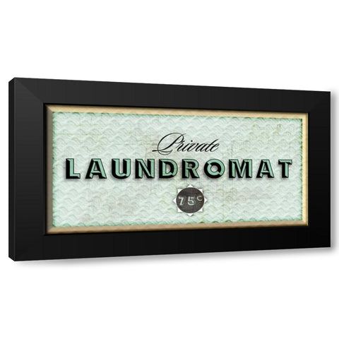 Private Laundromat Black Modern Wood Framed Art Print with Double Matting by PI Studio